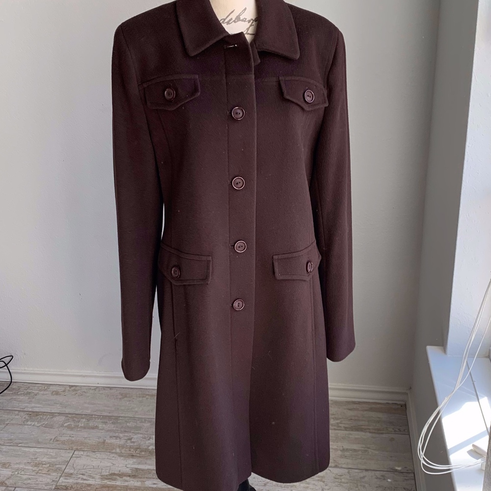 Via Spiga Wool/Cashmere Blend Dress Coat Size 14
